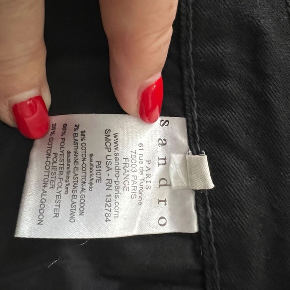 Sandro Black Flare Jeans with Frayed Hem EU38 - Picture 5 of 5